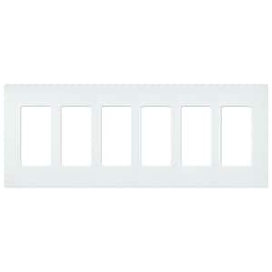Claro White 6-Gang Decorator/Rocker Wallplate, Matte, Glacier White (1-Pack)