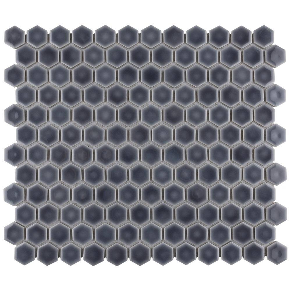 Hudson 1 in. Hex Imperial Grey 11-7/8 in. x 13-1/4 in. Porcelain Mosaic Tile (11.2 sq. ft./Case) price history on PriceWatchPro