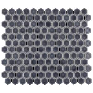 Hudson 1 in. Hex Imperial Grey 11-7/8 in. x 13-1/4 in. Porcelain Mosaic Tile (11.2 sq. ft./Case)