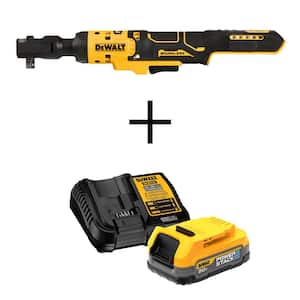 ATOMIC 20-Volt MAX Lithium-Ion 3/8 in. Cordless Ratchet with POWERSTACK 1.7 Ah Battery and Charger