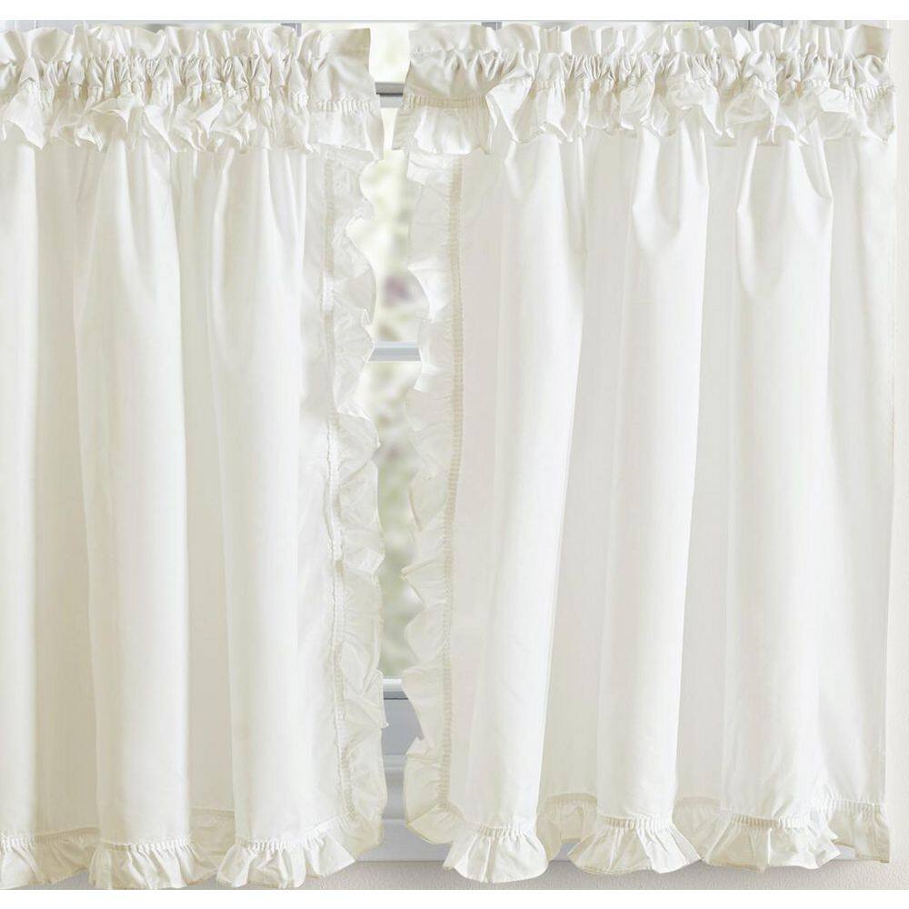 Natural Sheer Cotton Blend Rod Pocket Curtain Panels