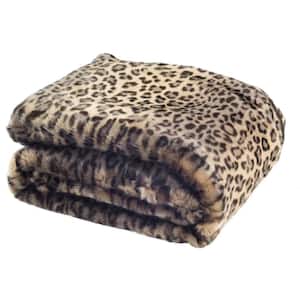 Faux Black Leopard Throw Blanket