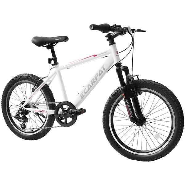 Zeus & Ruta 20 in. Kids Montain Bike Gear Shimano 7 Speed Bike for Boys and Girls in White