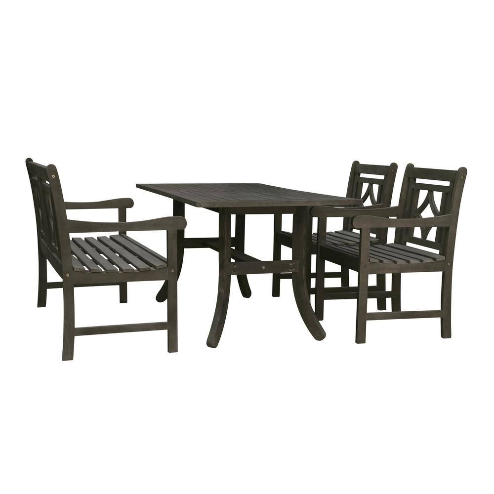 Vifah Renaissance 4-Piece Wood Outdoor Dining Set-V1300SET16 - The Home ...