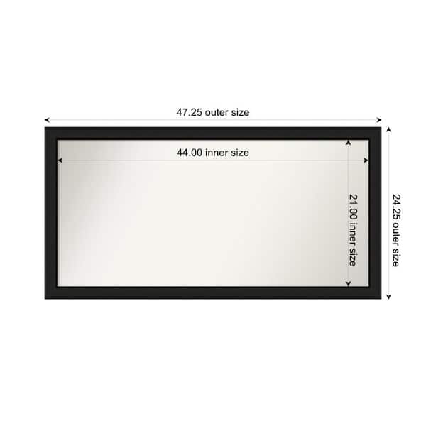 Amanti Art Midnight Black Narrow 47.25 in. x 24.25 in. Custom Non-Beveled Wood Framed Bathroom Vanity Wall Mirror