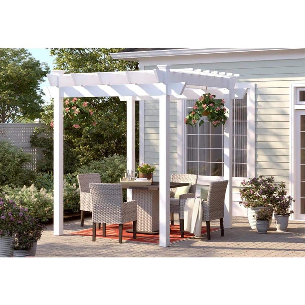 Dura-Trel Kingston 7 ft. x7 ft. White Vinyl Pergola 11300 - The