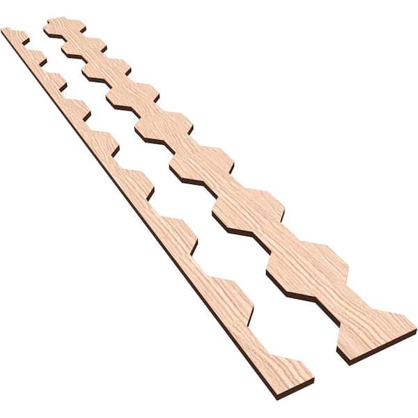 Ekena Millwork Pontiac 47 in. H x 0.375 in. W Slatwall Panels in Red Oak 17-Pack