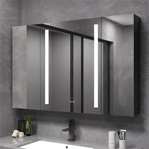 40 in. W x 30 in. H Rectangular Dimmable LED Lighted Aluminum Mirror Medicine Cabinet with Mirror Defogging