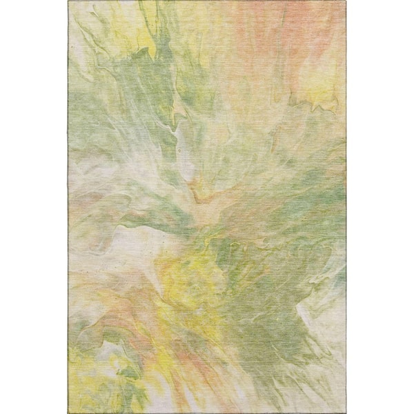 Addison Rugs Mayfield Premium Machine Washable Indoor/Outdoor Geometric AMF641 Green 8 ft. x 10 ft. Area Rug