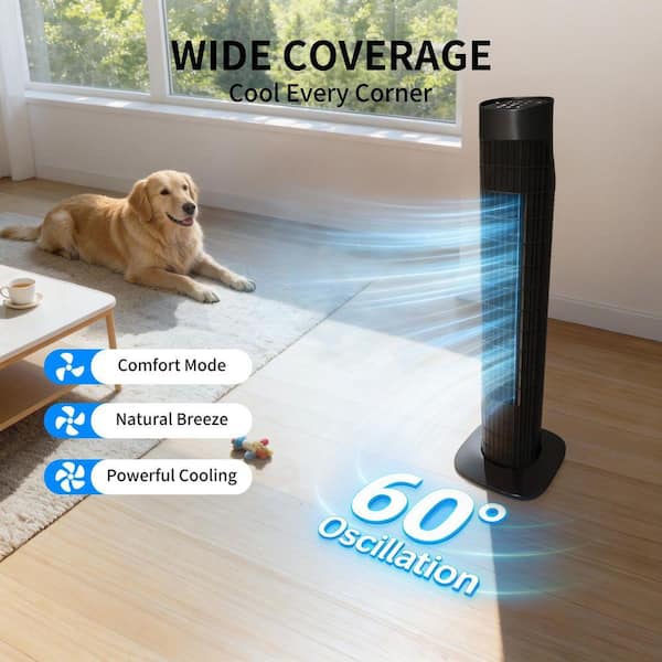 Fjordlyn 31 in. Oscillating Tower Fan with 3.15 in. Fan Diameter