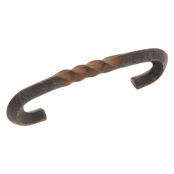 HICKORY HARDWARE Charleston Blacksmith 3 in. (76mm) Rustic Iron Cabinet Door and Drawer Pull