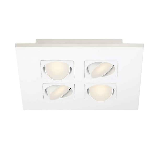 Hampton Bay Galway 9.2 Watt White Integrated LED Flush Mount 27992