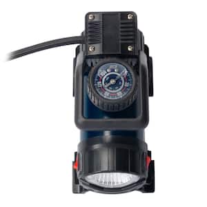 Mighty 150 PSI Lightweight 12V Portable Inflator with Safety Light and Inflation Accessories