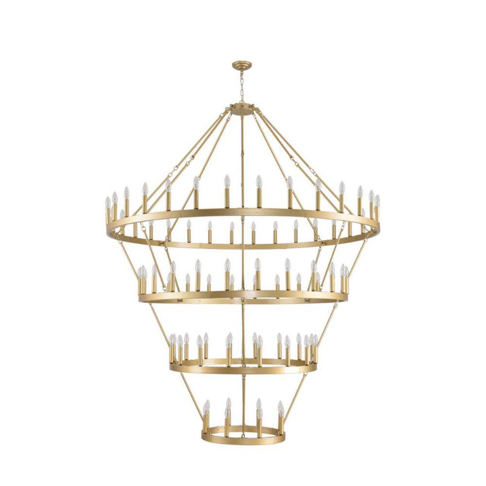 70.87 in. 60-Light Gold Pendant Farmhouse Wagon Wheel Chandelier for Living Room, Foyer with E12 Bulb Type (No Bulbs) price history on PriceWatchPro