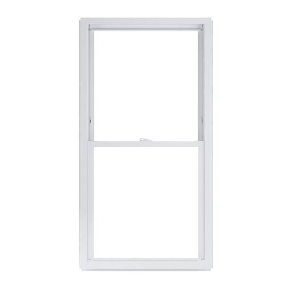American Craftsman 30.75 in. x 57.25 in. 50 Series White Double Hung Low-E Argon Glass Vinyl Replacement Window, Screen Incl