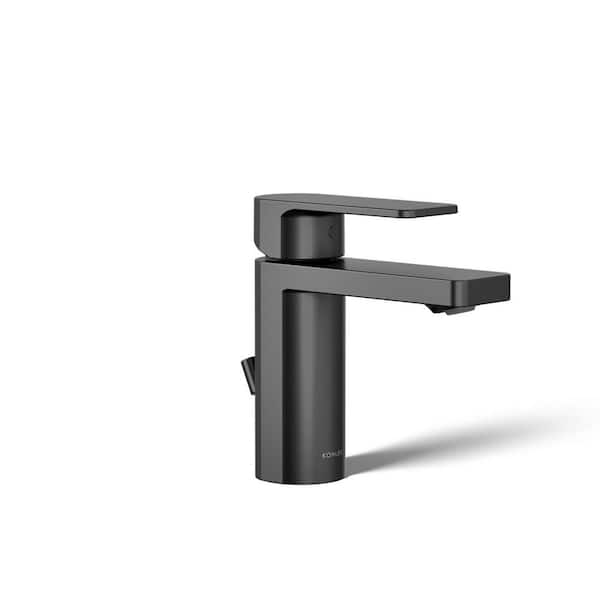 KOHLER Parallel 1.0 GPM Single Handle Single Hole Bathroom Sink Faucet in Matte Black