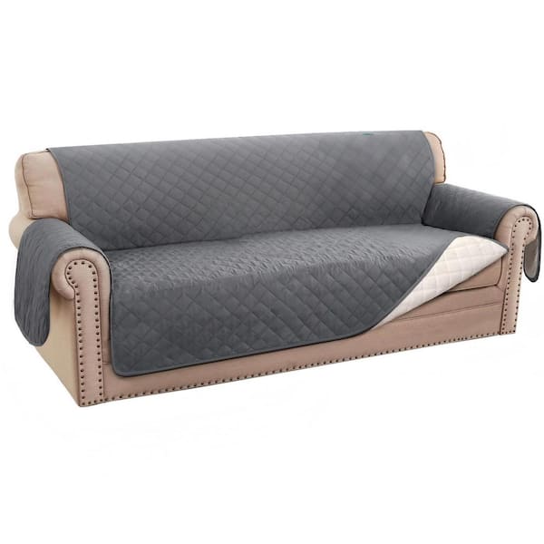 Polyester Triple Non-Slip Waterproof Sofa Covers Couch Cover, Couch Furniture Protector for Pets, Kids, Dog, Grey