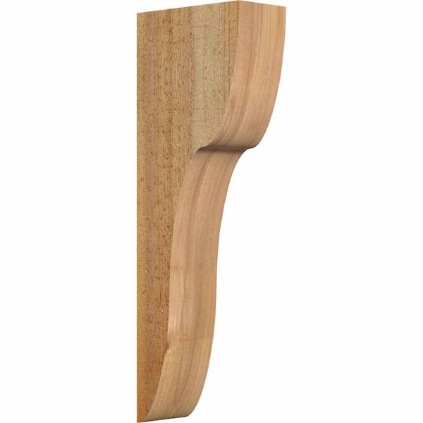 Ekena Millwork 4 in. x 8 in. x 24 in. Western Red Cedar Carmel Rough Sawn Corbel