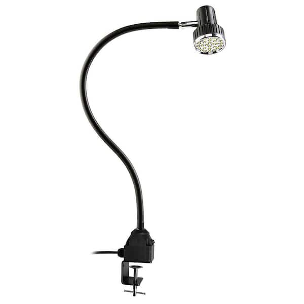 RELIABLE 28-SMD-LED 2.75 in. Black Task Lamp, Table Mount with C-Clamp