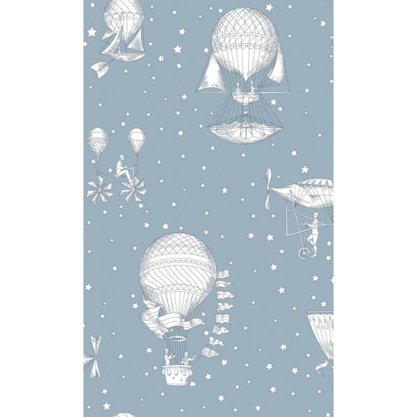 Walls Republic Navy Blue Non-Pasted Aerospace Theme Kids Shelf Liner Non-Woven Wallpaper Double Roll (57 sq. ft.)