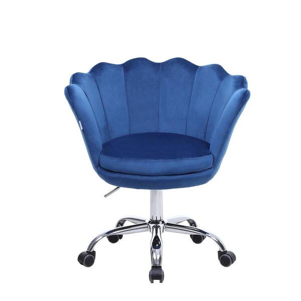 Boyel Living 26 5 In Width Big And Tall Blue Velvet Task Chair With Adjustable Height Wf Hfsn 109b The Home Depot