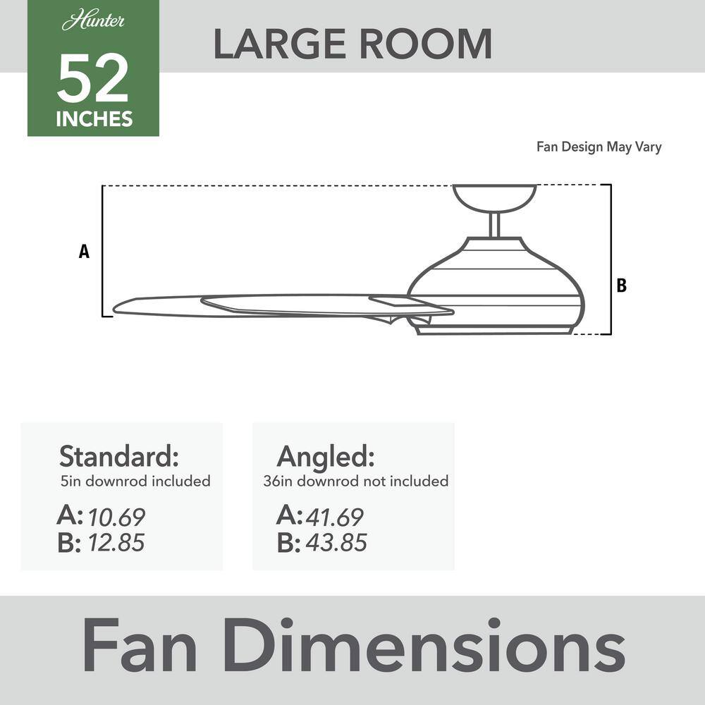 Matte Black 52" Outdoor Ceiling Fan with Reversible Blades