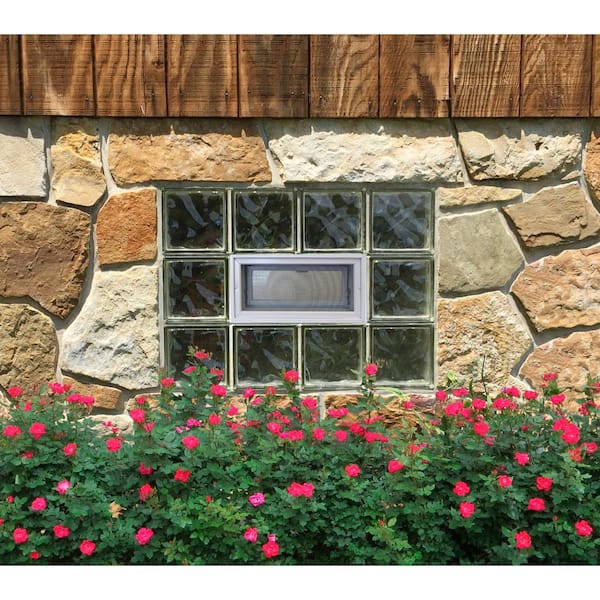 Clearly Secure - 31 in. x 13.5 in. x 3.125 in. Frameless Wave Pattern Vented Glass Block Window