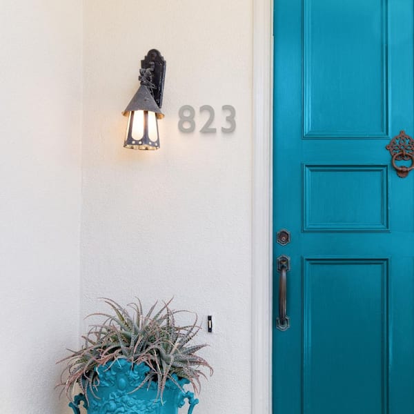 4 in. Satin Nickel Floating House Number 3