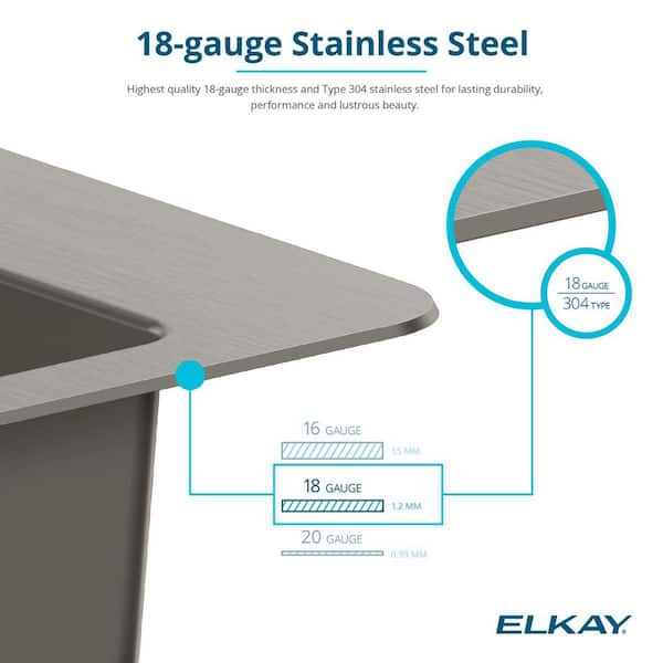 Elkay Avenue Stainless Steel 25 in. Single Bowl Dual Mount Kitchen