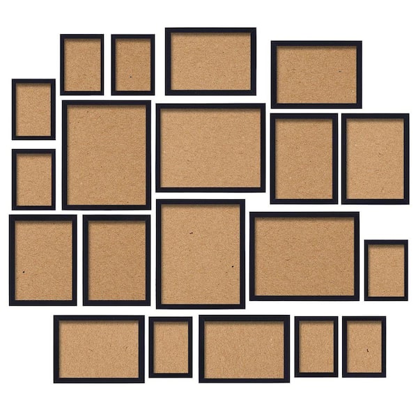 20 Pack Black Plastic Collage Frame Set with Multi Sizes for Wall