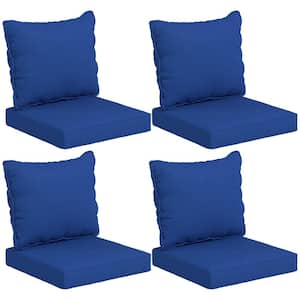 8-Piece Patio Chair Cushion and Back Pillow Set, Seat Replacement Patio, Cushions Set for Outdoor Garden Furniture, Blue