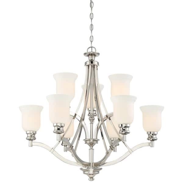 Minka Lavery Audreys Point 9-Light Polished Nickel Chandelier for Dining Room
