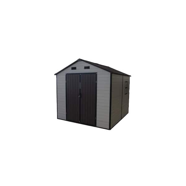 8 ft. W x 8 ft. D Outdoor Resin Storage Shed with Windows, Strong Aluminum Frame and Floor Garden in White (48 sq. ft.)