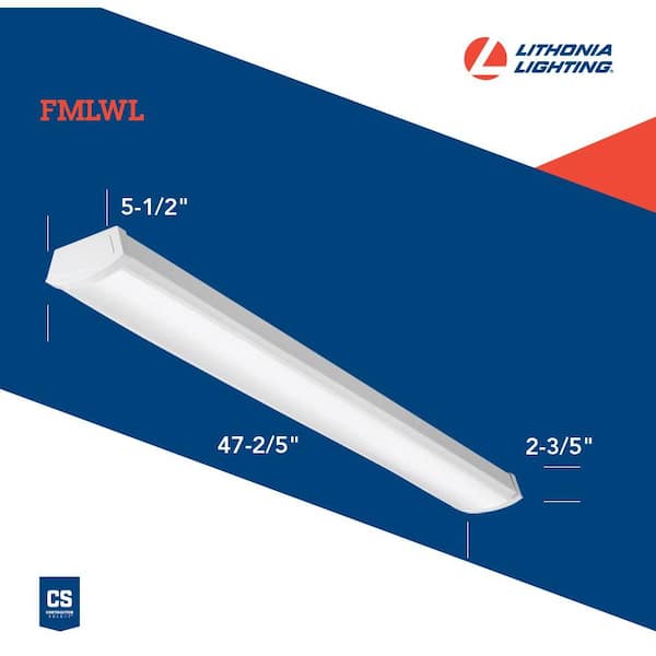 Contractor Select FMLWL Series 4 ft. Dimmable 4000K Cool White Integrated 4600 Lumen LED Low Profile LED Wraparound