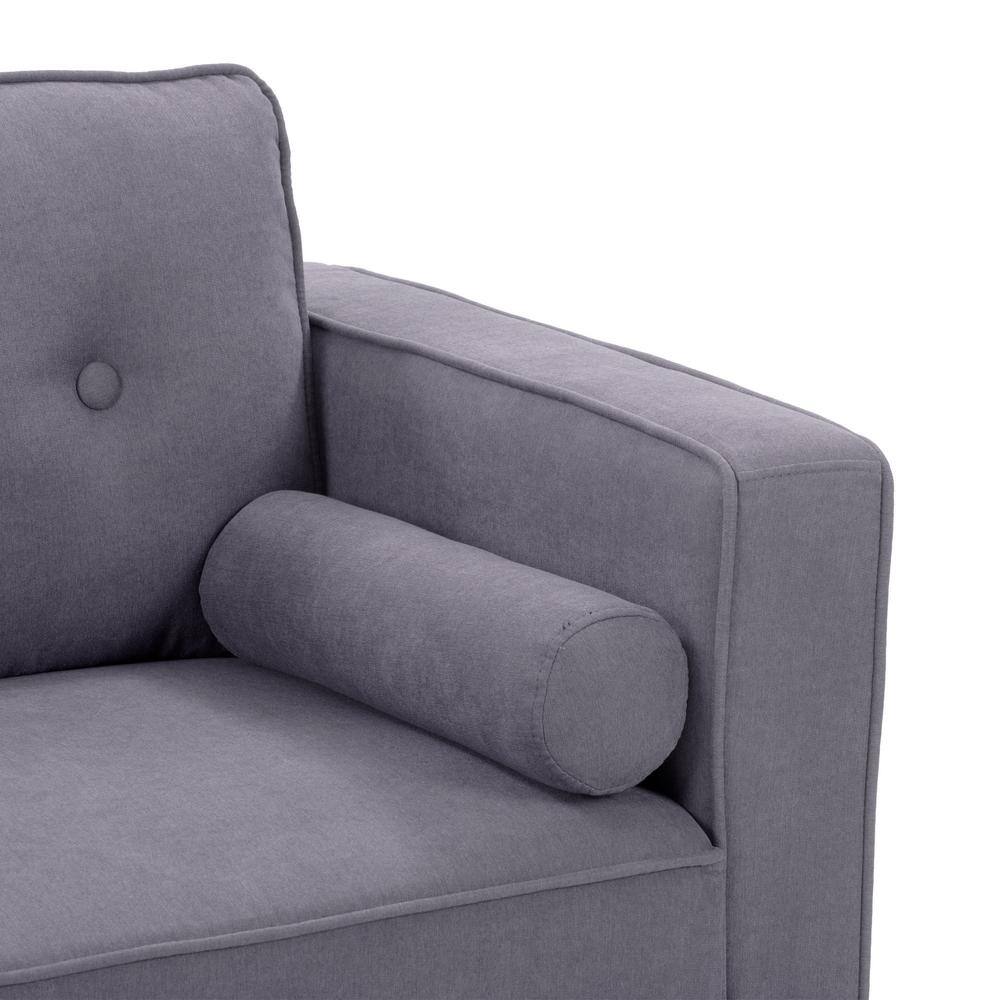 Mulberry 52'' Gray Microfiber Tufted Loveseat with Wood Legs