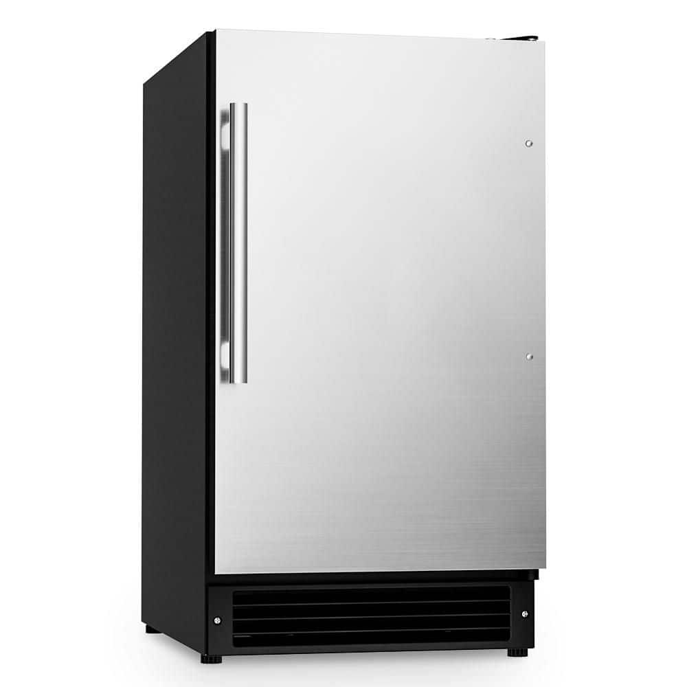 15 in. Freestanding/Built-In Ice Maker in Stainless Steel, 22 lbs. / Day Crescent Ice, 22 lbs. Storage, Reversible Door