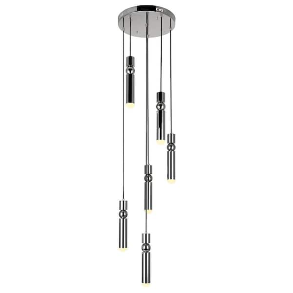 CWI Lighting Chime LED Pendant With Polished Nickel Finish