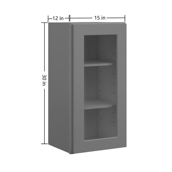 30 in. W x 12 in. D x 30 in. H in Shaker Dove Plywood Ready to Assemble Wall Cabinets with Shelf without Glass