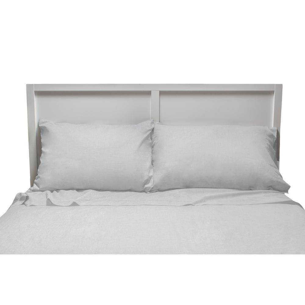 Cool Grey Full 100% Cotton 4-Piece Sheet Set
