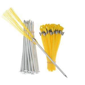 6 in. Yellow Ground Markers - Whiskers and Stakes (25-Pack)
