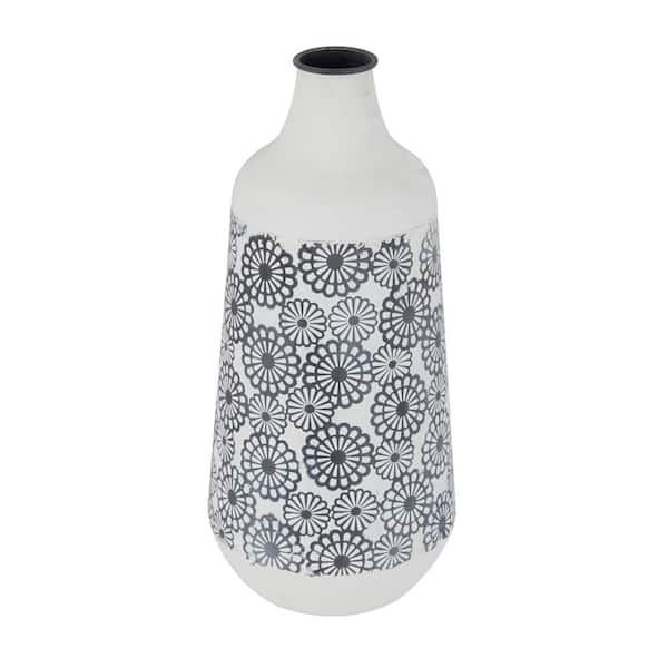 Litton Lane 22 in. Black Metal Floral Decorative Vase