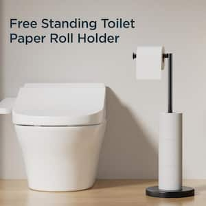 Freestanding Toilet Paper Holder in Matte Black