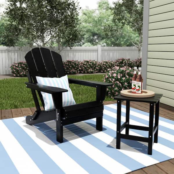 WESTIN OUTDOOR Luna Dark Brown Poly Outdoor Adirondack Chair with Side Table