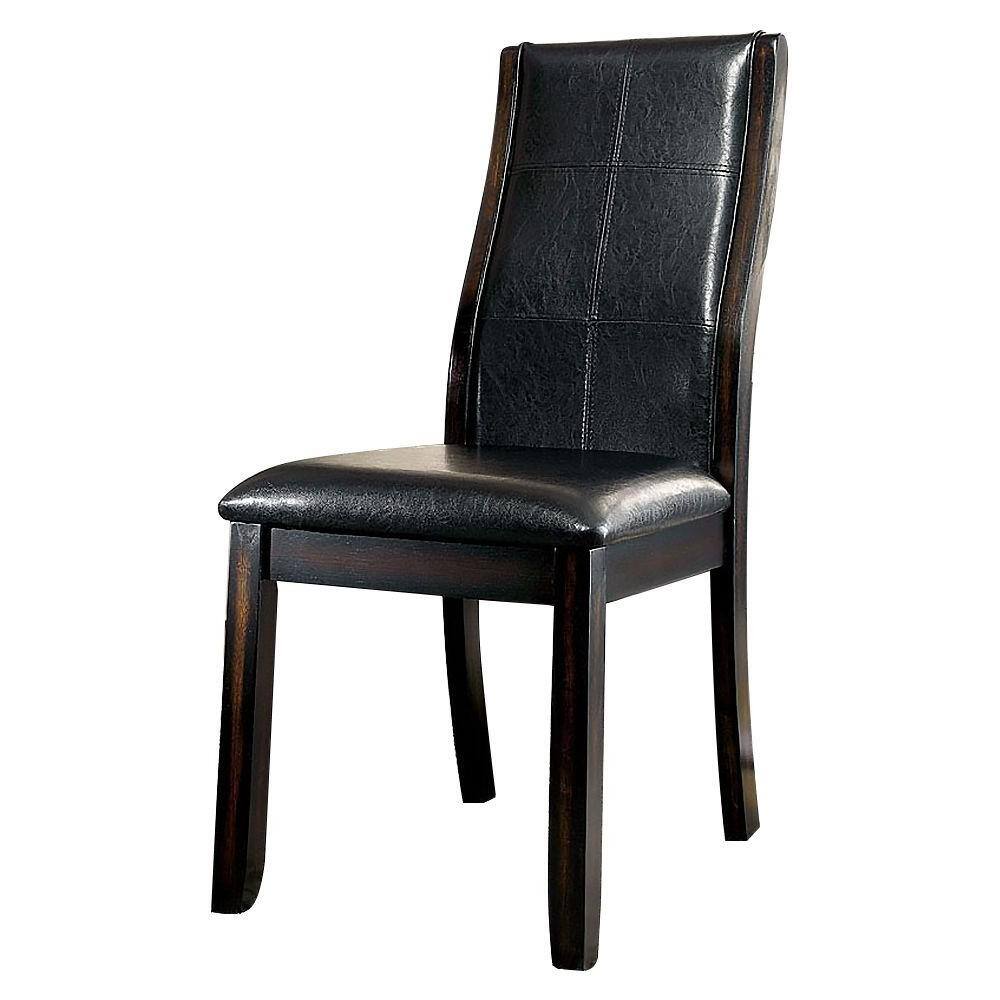 Emilio Brown Faux Leather Upholstered Parsons Side Chair