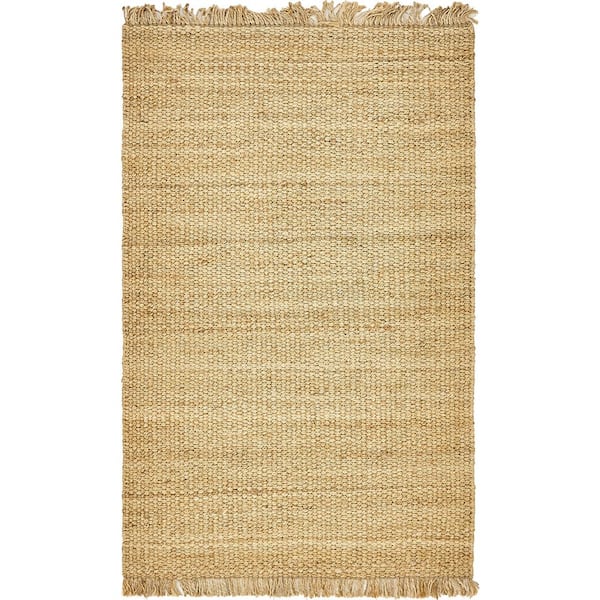 Unique Loom Chunky Jute Natural 5 ft. x 8 ft. Area Rug