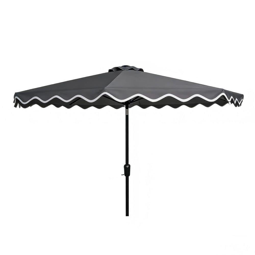 10 ft. Miro Market Solar LED Lighted Outdoor Patio Umbrella in Dark Gray with Crank Lift System and UV-Resistant Fabric price history on PriceWatchPro