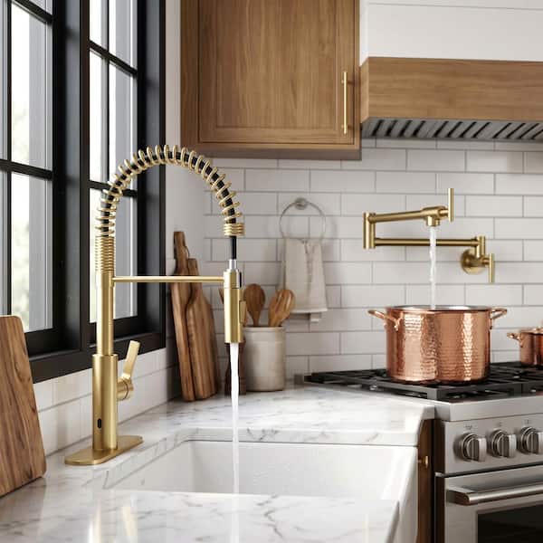 ANZZI Ola Series Brushed Gold 22 in. H Touchless Pull-Down Sprayer