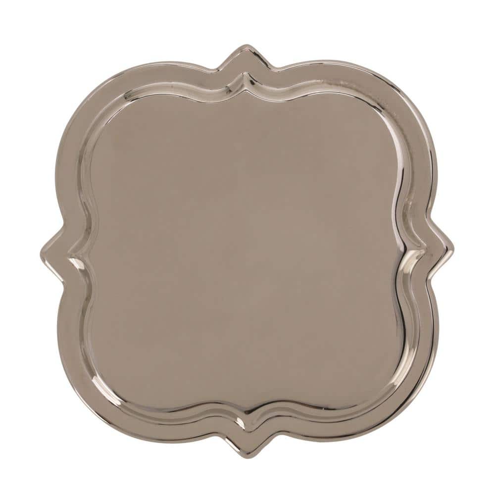Polished Nickel Square Cabinet Knob with Mounting Hardware