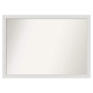 Flair Soft White Narrow 50 in. x 36 in. Custom Non-Beveled Satin Recyled Polystyrene Bathroom Vanity Wall Mirror