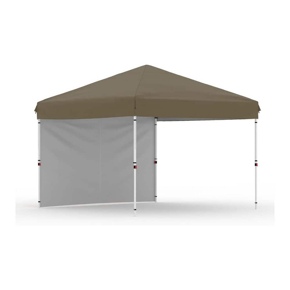 10 ft. x 10 ft. Instant Pop-Up Canopy Tent Easy Setup Sun Shelter in Brown with Removable Sidewall and Adjustable Height price history on PriceWatchPro